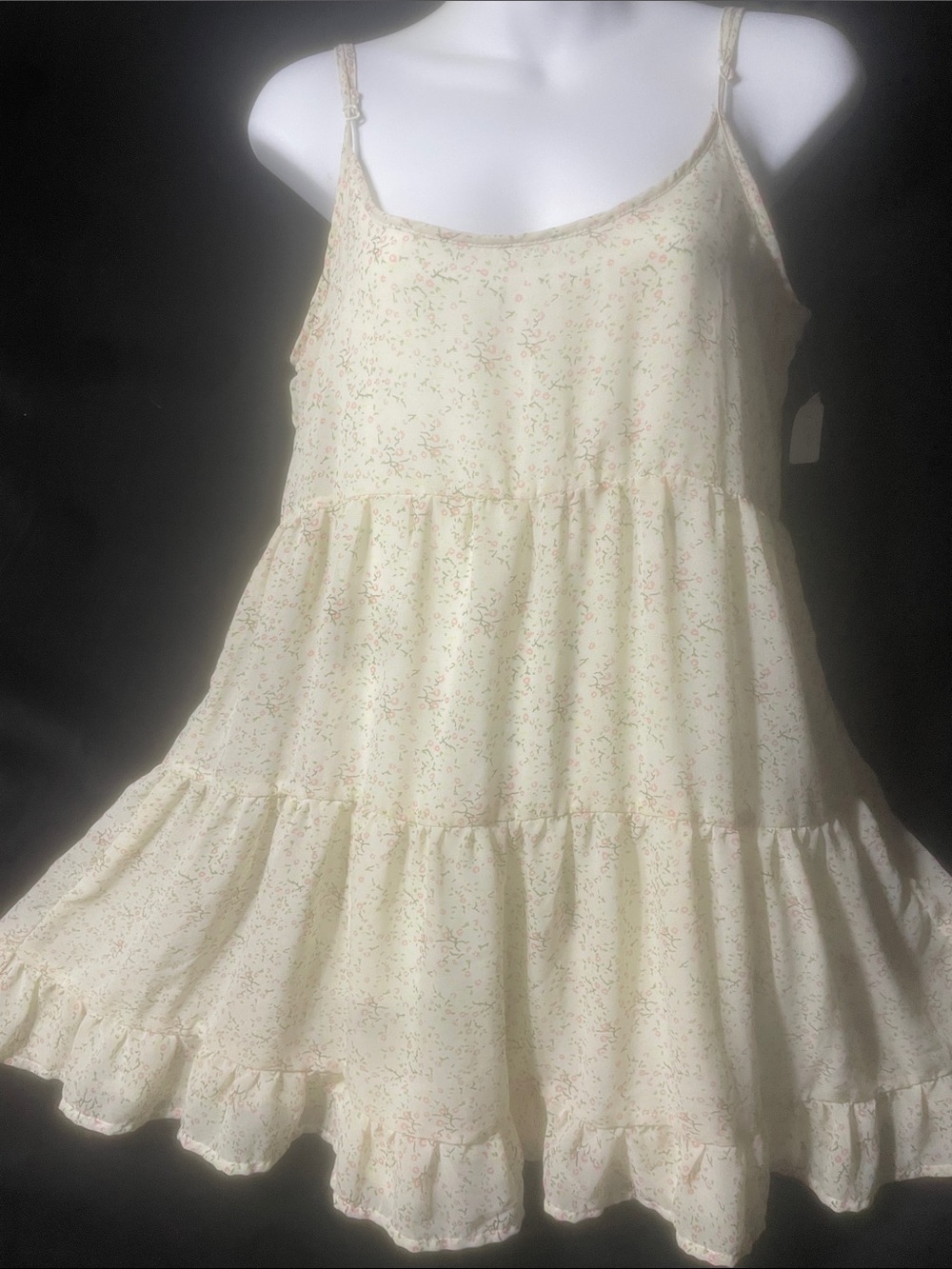 Adam Levine Collection Cream Floral Tiered Mini Dress
